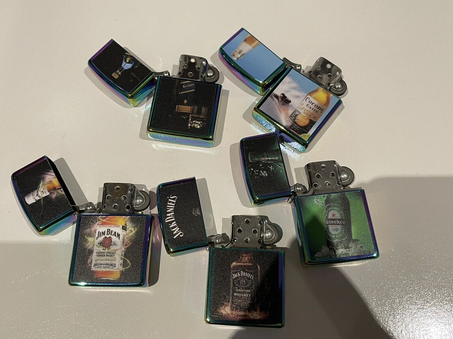 5 Nos Windproof Oil Lighters High Quality Liquor Designs Zippo Fluid Collectible