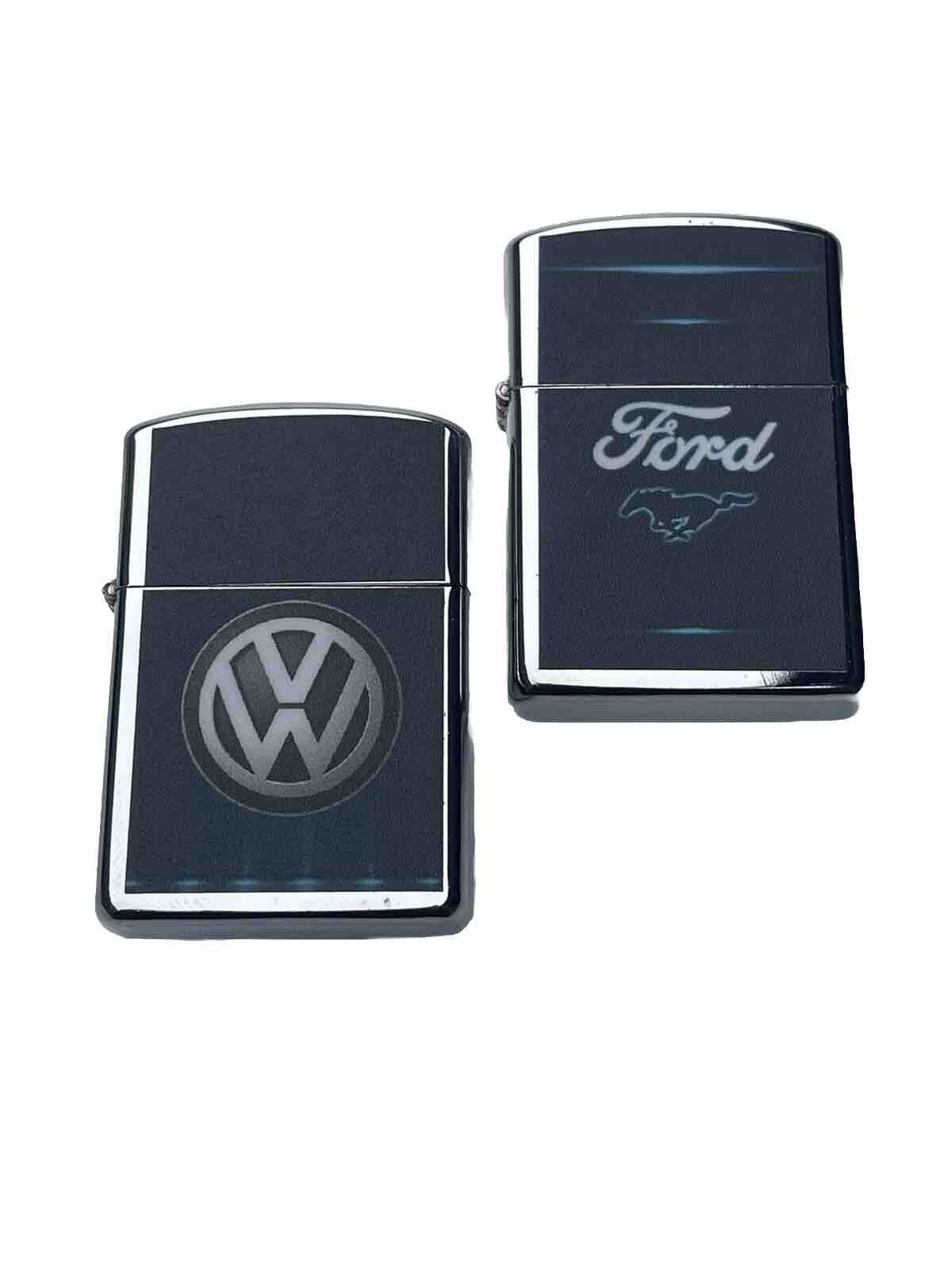 2 Pcs Windproof Oil Lighters Volkswgen Ford Novelty Designs Ligher Gift For All