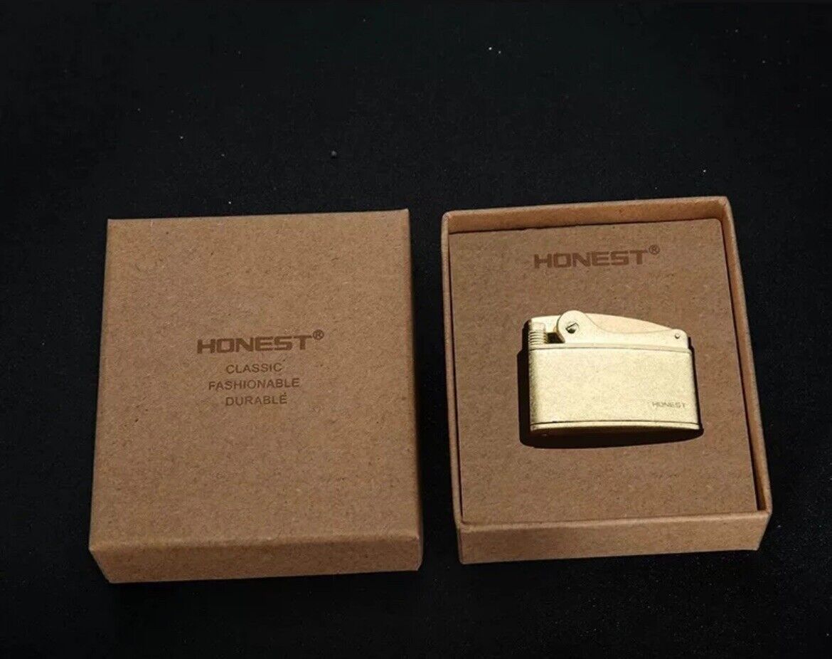 Brass Colour Old fashioned lighter gasoline kerosene oil petrol lighter vintage