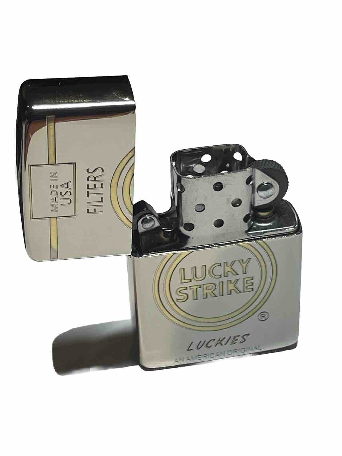 Armour Zippo Lighter Lucky Strike Filters Engraved Both sides Fluid Flint Gift