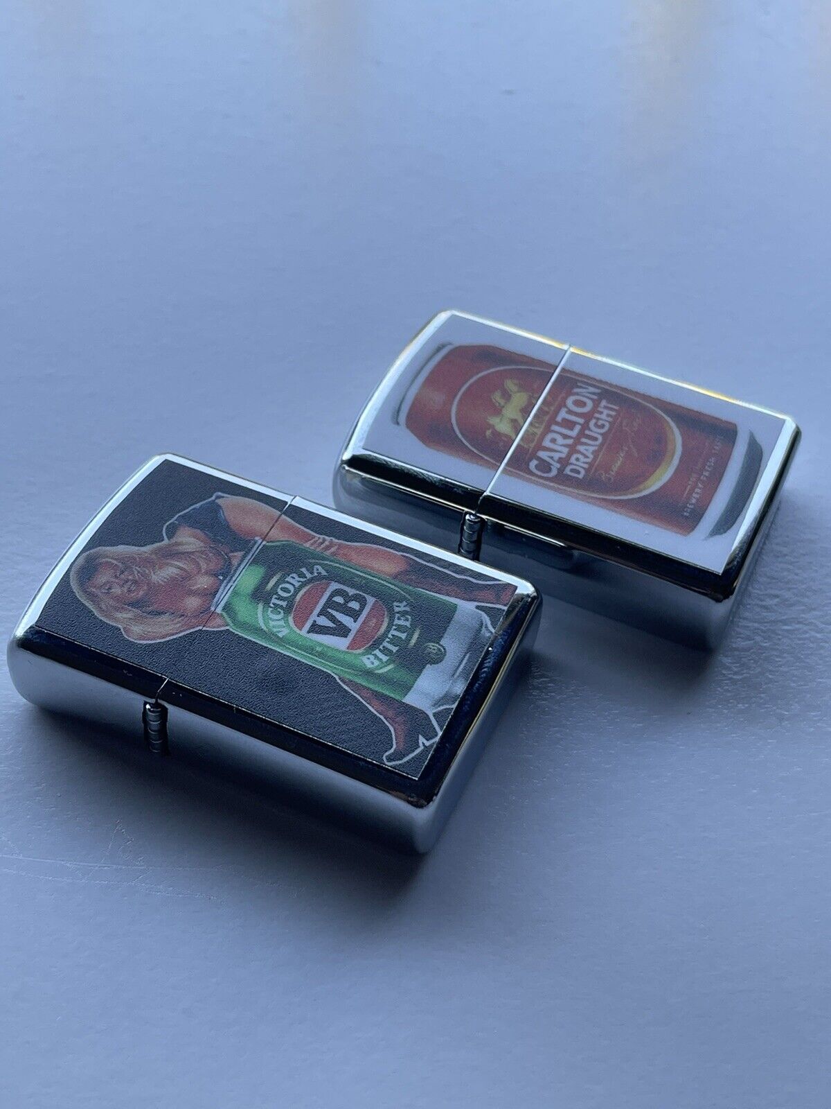 4 PCs Windproof Oil Lighters Set Supreme Red Bull VB And Carlton Draught Beers