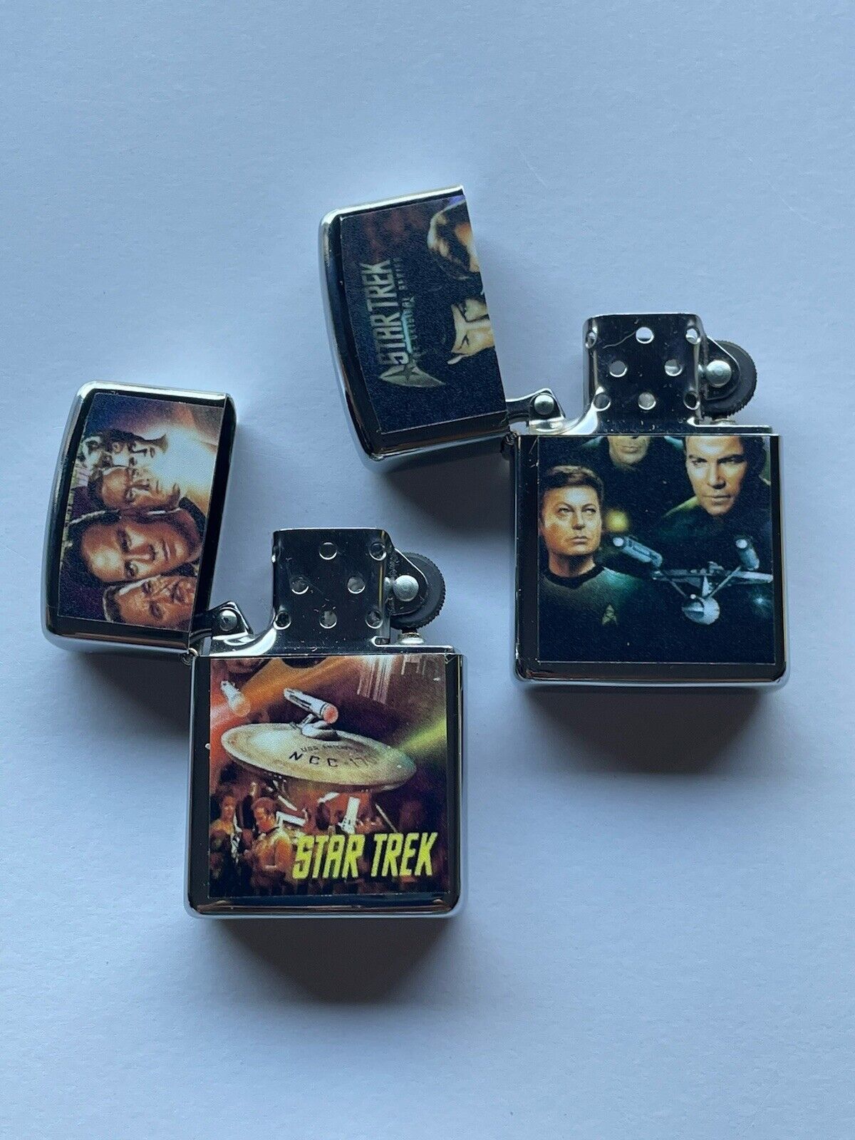 2 PCs Windproof Oil Lighters Set Star Trek Movies Poster Novelty Sci Fic Movie