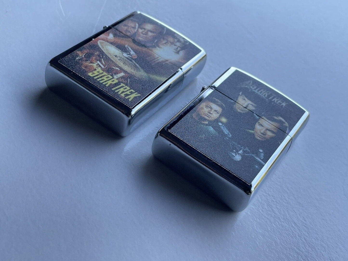 2 PCs Windproof Oil Lighters Set Star Trek Movies Poster Novelty Sci Fic Movie