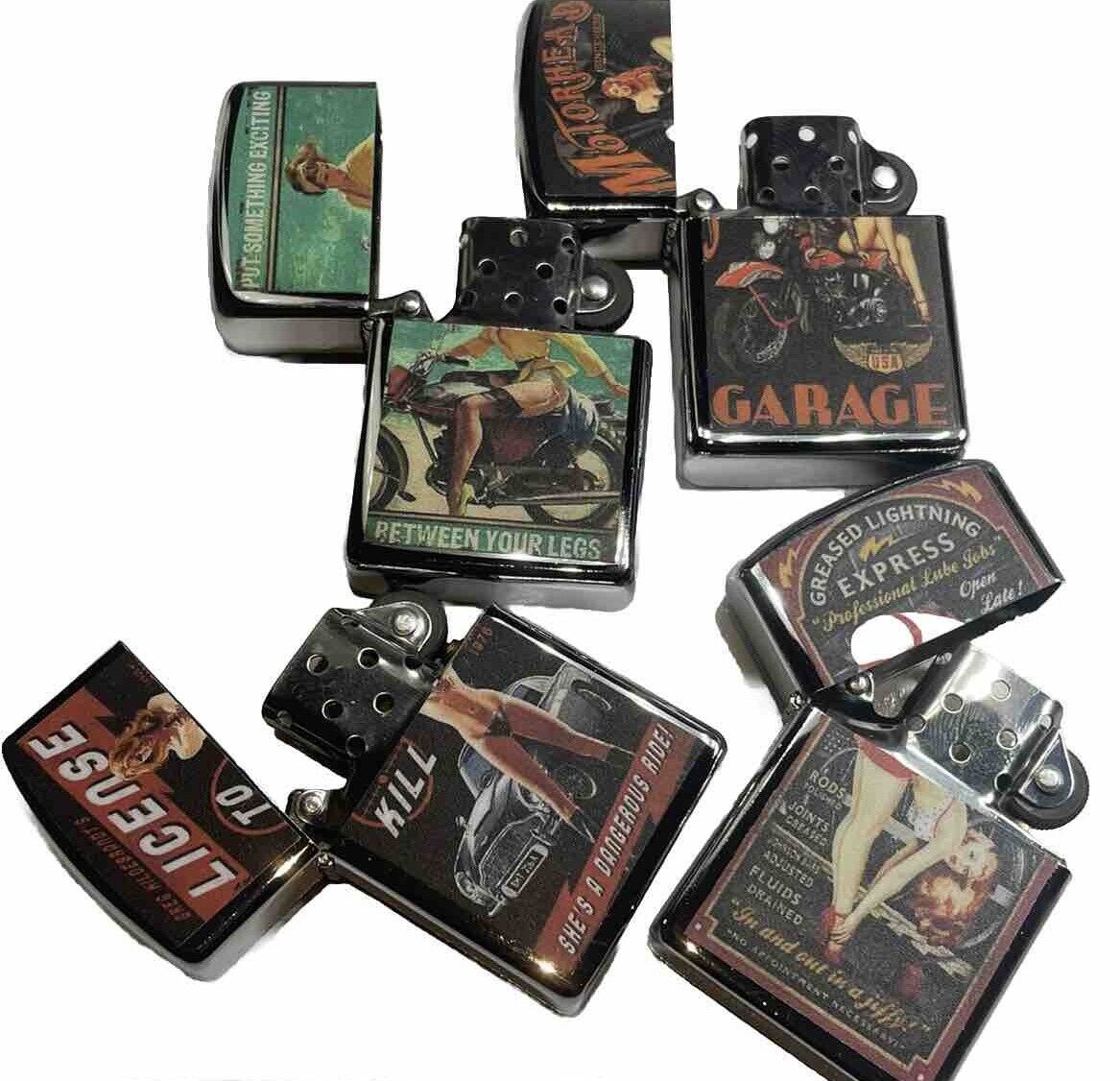 4 PCs Windproof Oil Lighters Retro Designs Gift For Unisex New Hobbyists Collect