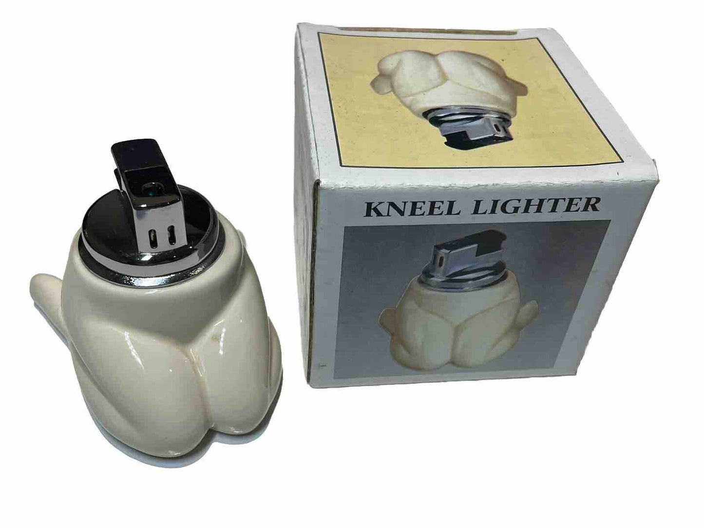 4 PCs Vintage Style Table Top Ceramic Lighters Hand ,kneel, Golf And Dice Gift