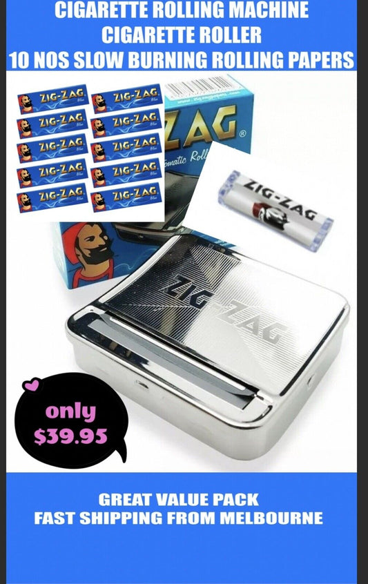 10 ZIGZAG ZIG ZAG Blue Cigarette Tobacco Paper Papers Roller Roll Rolling