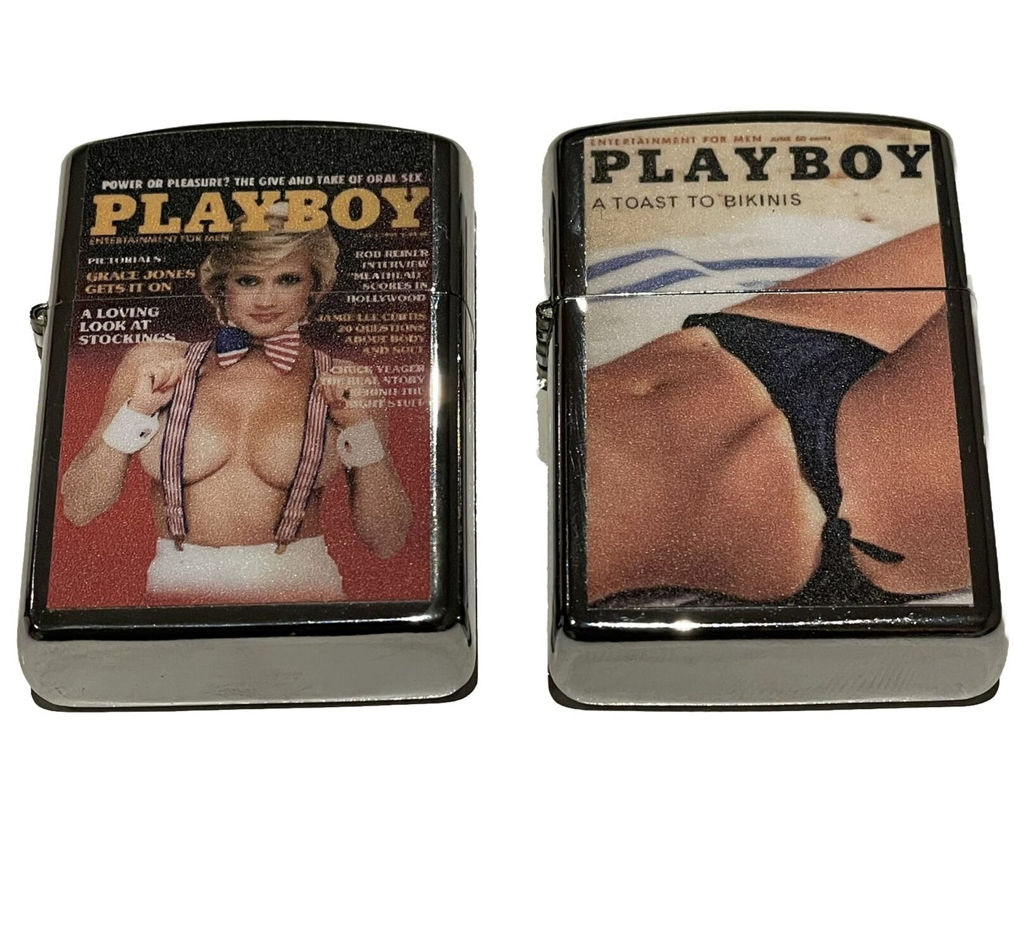 4 PCs Lighter Set Windproof  Playboy Cover Design Jack Daniels And Ned Kelly Set