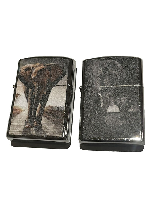 2 PCs Windproof Oil  Lighters Elephant Designs High Quality Lighters Gift Item