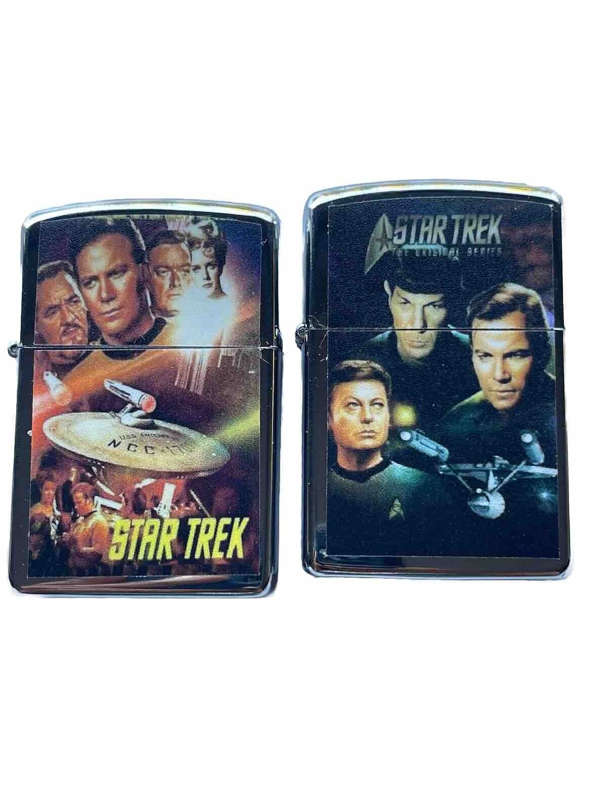 2 PCs Windproof Oil Lighters Set Star Trek Movies Poster Novelty Sci Fic Movie