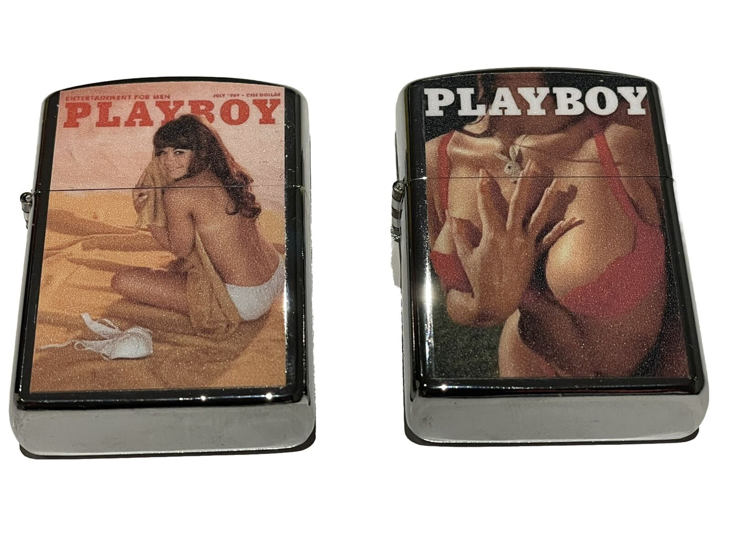 4 PCs Wind Proof Lighter Set Playboy Cover Designs Unique Lighter Set Great Gift