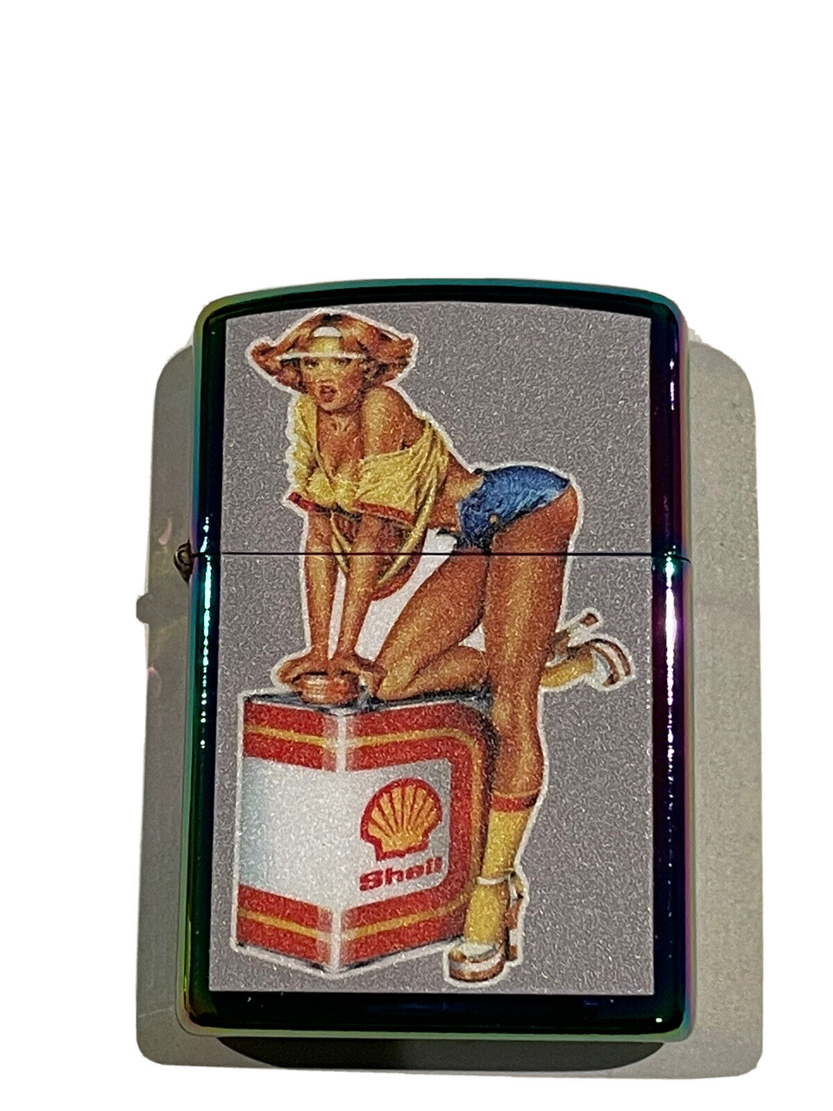 4 PCs  Windproof Oil Lighters Unbranded Shell Castrol  Oil Auto Mechanic Vintage