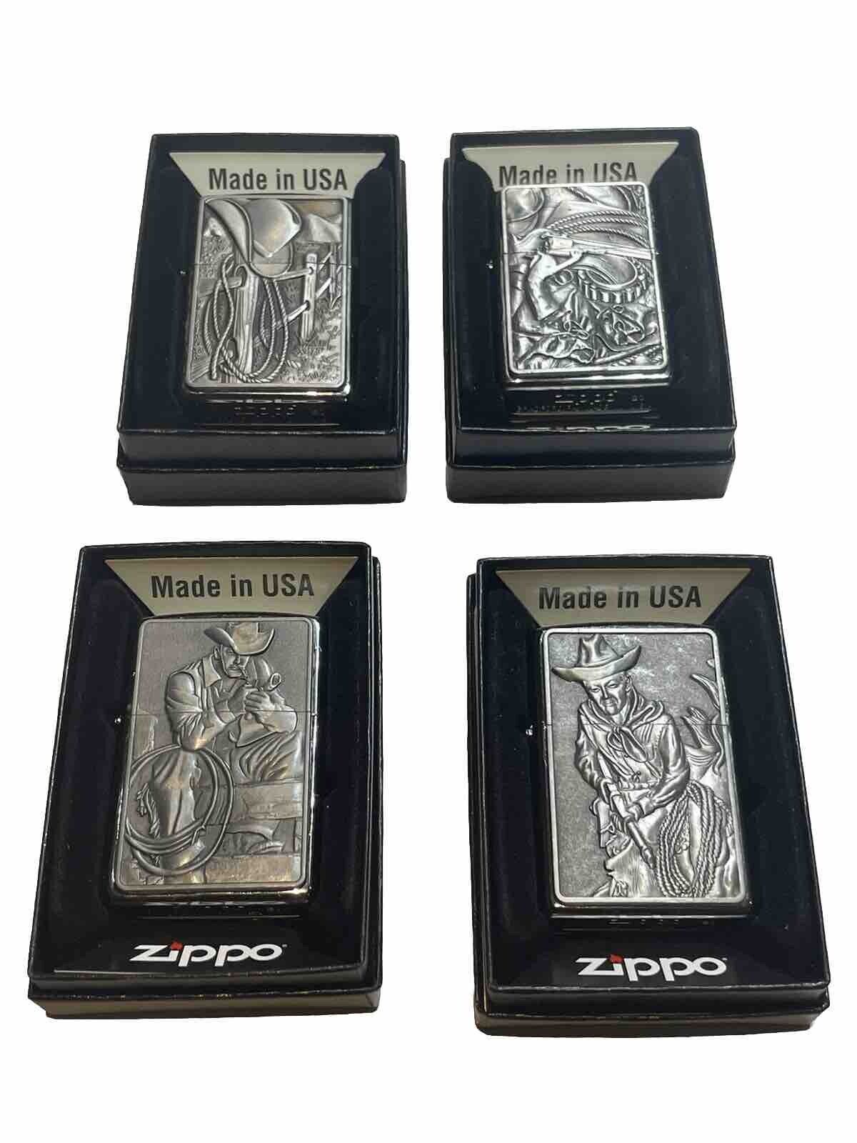 4 PCs Genuine Zippo Wild West Collections  Cowboy Gun Made In USA Bargain Price
