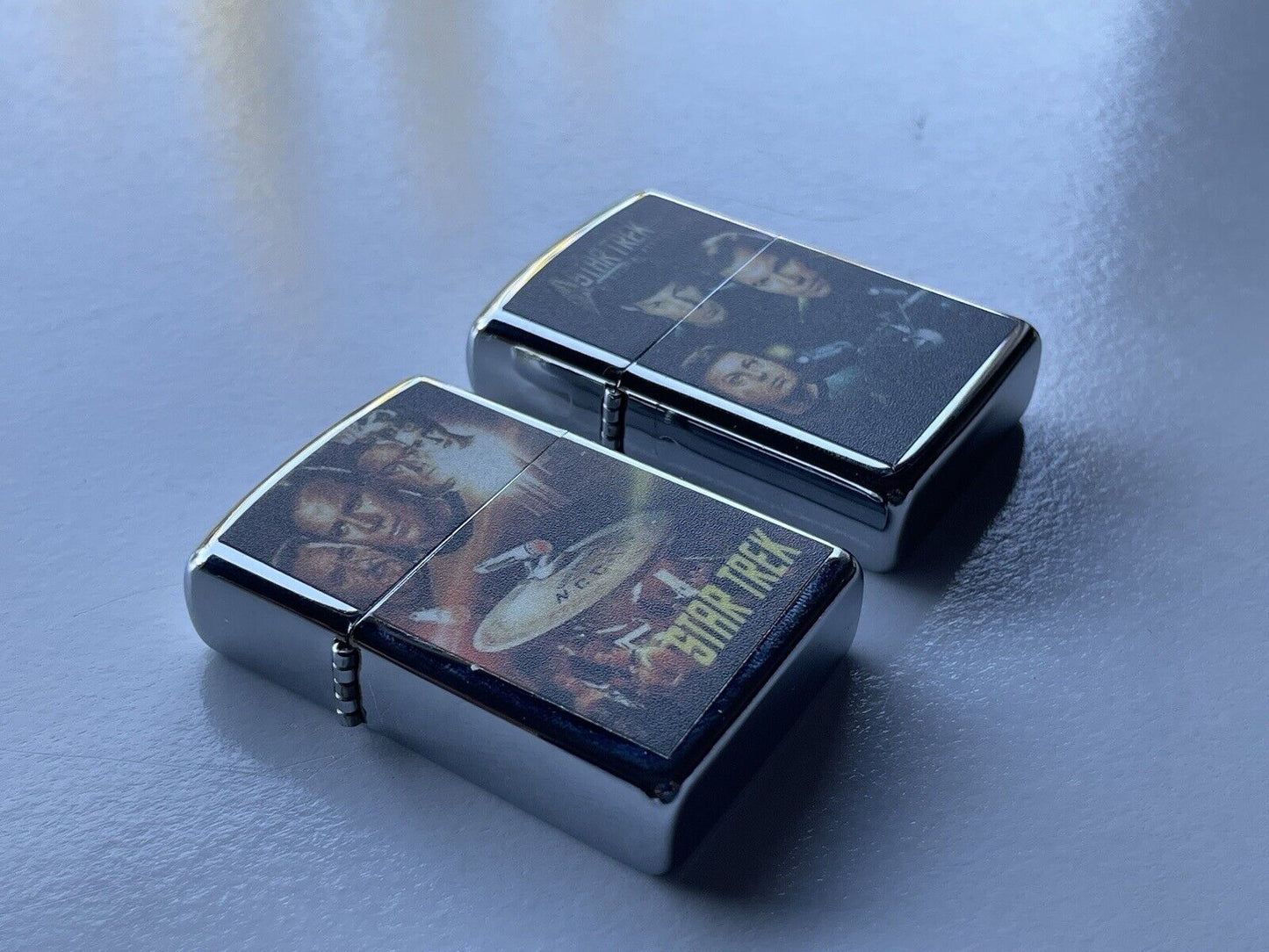 2 PCs Windproof Oil Lighters Set Star Trek Movies Poster Novelty Sci Fic Movie