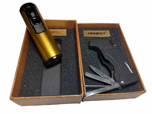 2 Pack Jet Flame Butane Gas Lighters  Multifunction Cigar Lighter Camping Winter