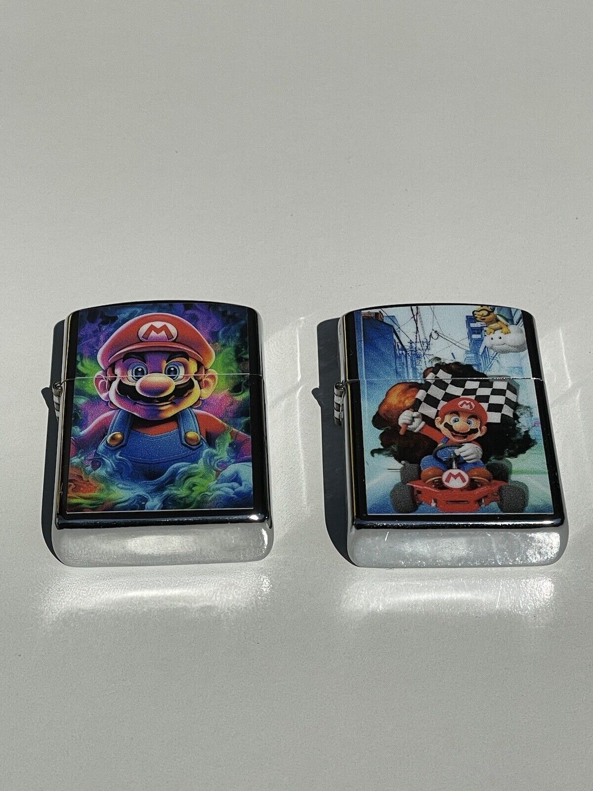 4pcs Windproof Oil Lighters Novelty Super Mario Pokémon Mask Designs Lighter Oil