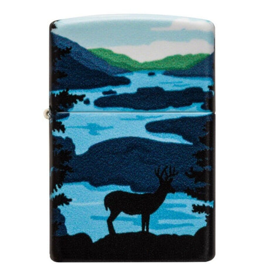Zippo Lighter Color process Deer Landscape Design Premium Lighter Made In USA