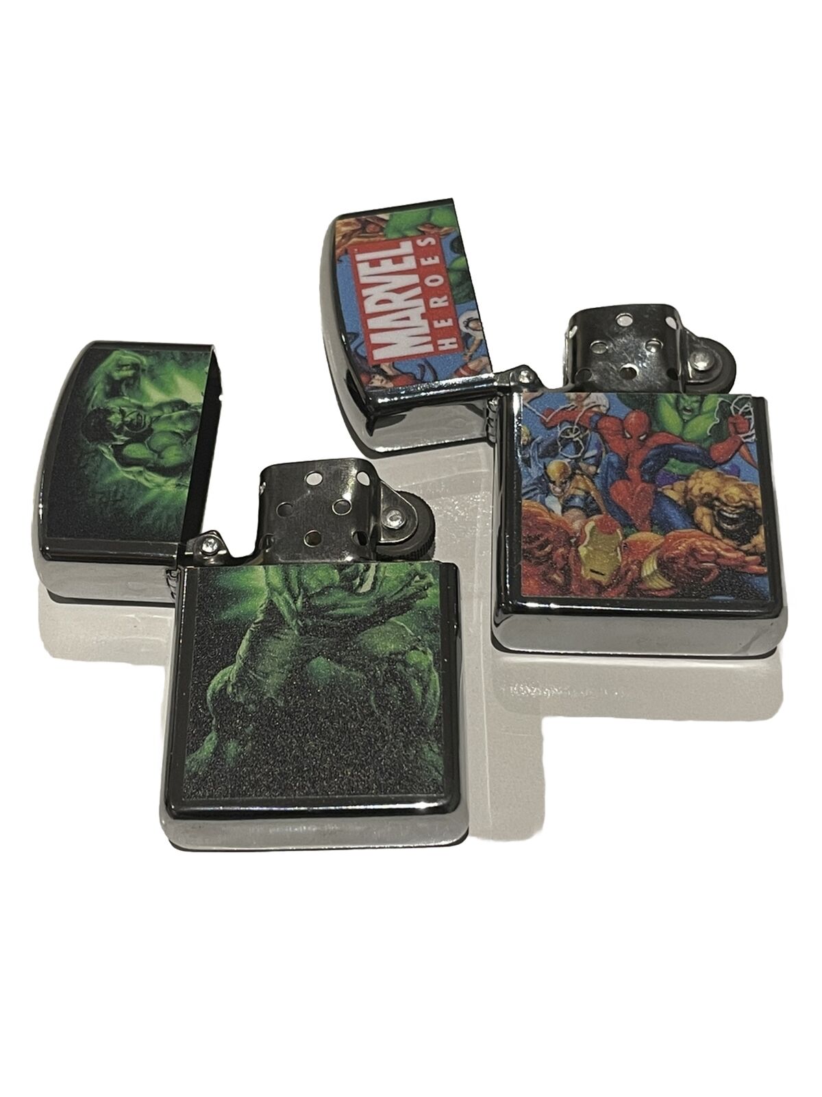 4 PCs Wind Proof Lighters Set Marvel Heroes Spider-Man Hulk Ironman Gift For All