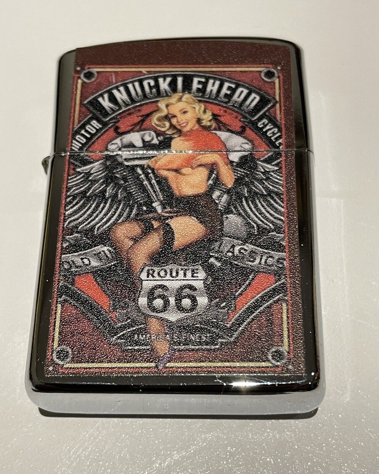 4 PCs set windproof Oil Lighters Unbranded Route 66 American classics Army