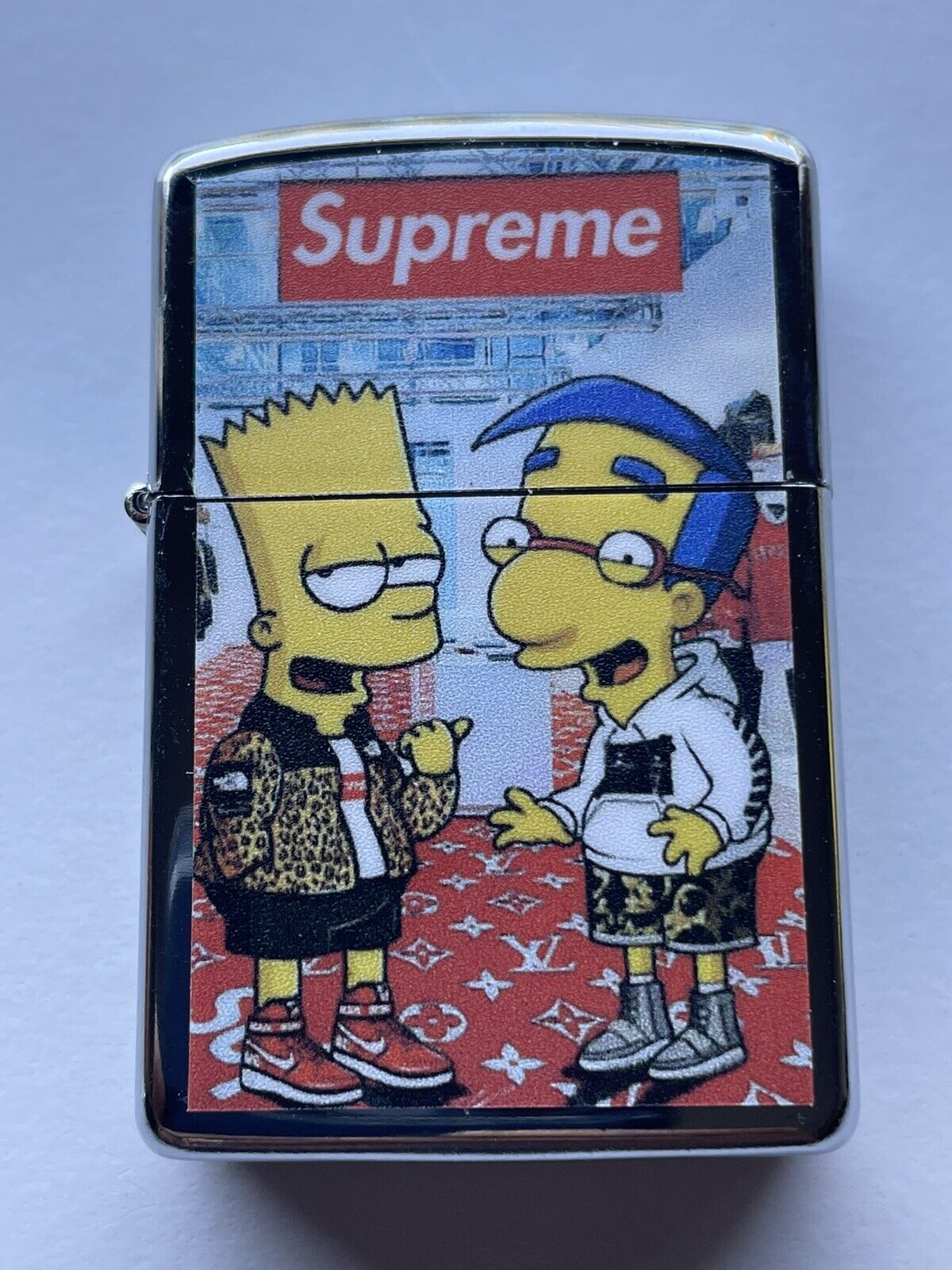4 PCs Windproof Oil Lighters Set Novelty Supreme Bart Simpson Character Lighters