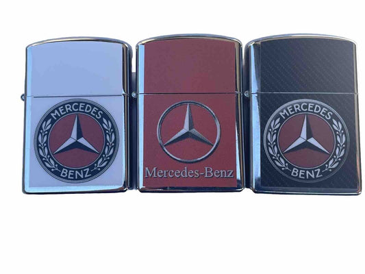 3 PCs Windproof  Oil Lighter Mercedes Benz Designs Novelty Great Gift For All