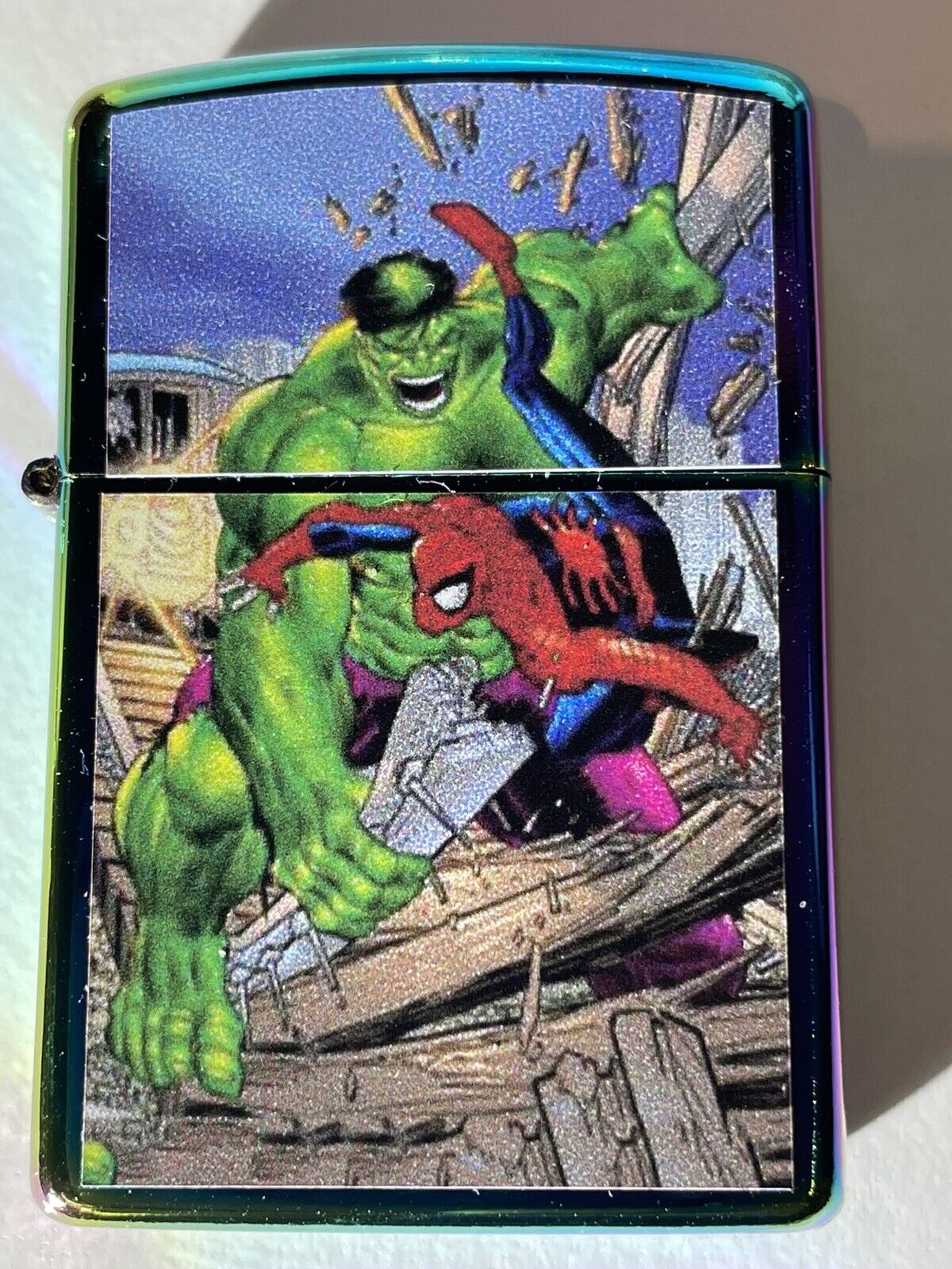 5 Nos Windproof Oil Lighters Zippo Fluid Comic Collections Avengers Spiderman