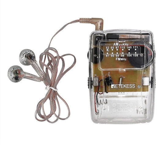 Retekess Mini Transparent Am Fm Radio Clear Nostalgic Gift For All Ages Travel