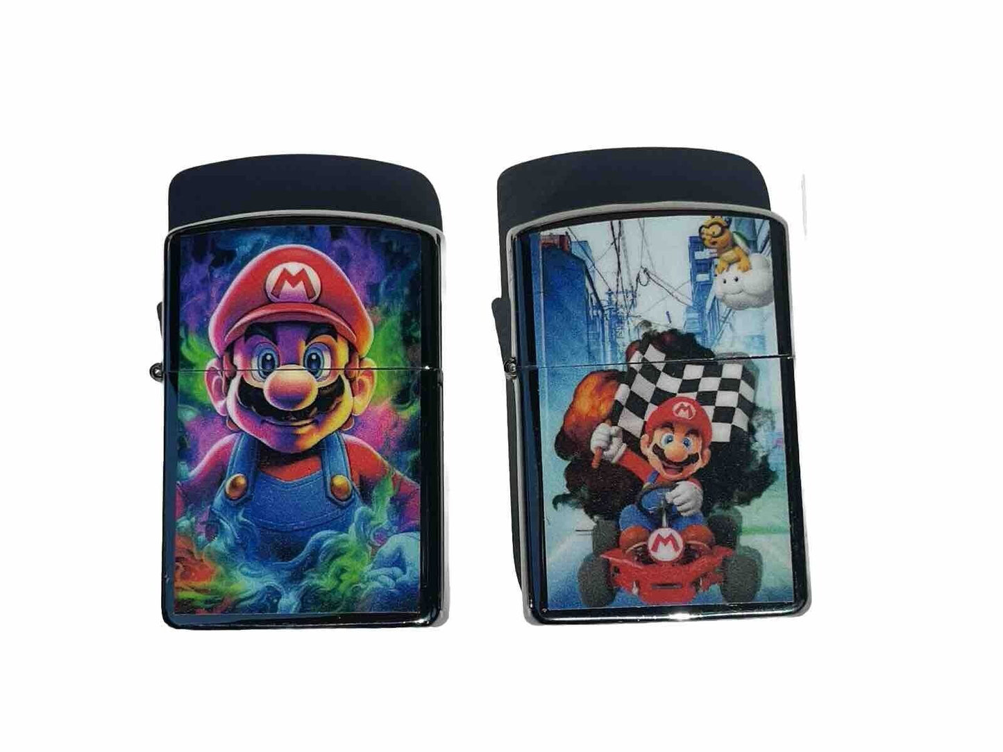 4pcs Windproof Oil Lighters Novelty Super Mario Pokémon Mask Designs Lighter Oil