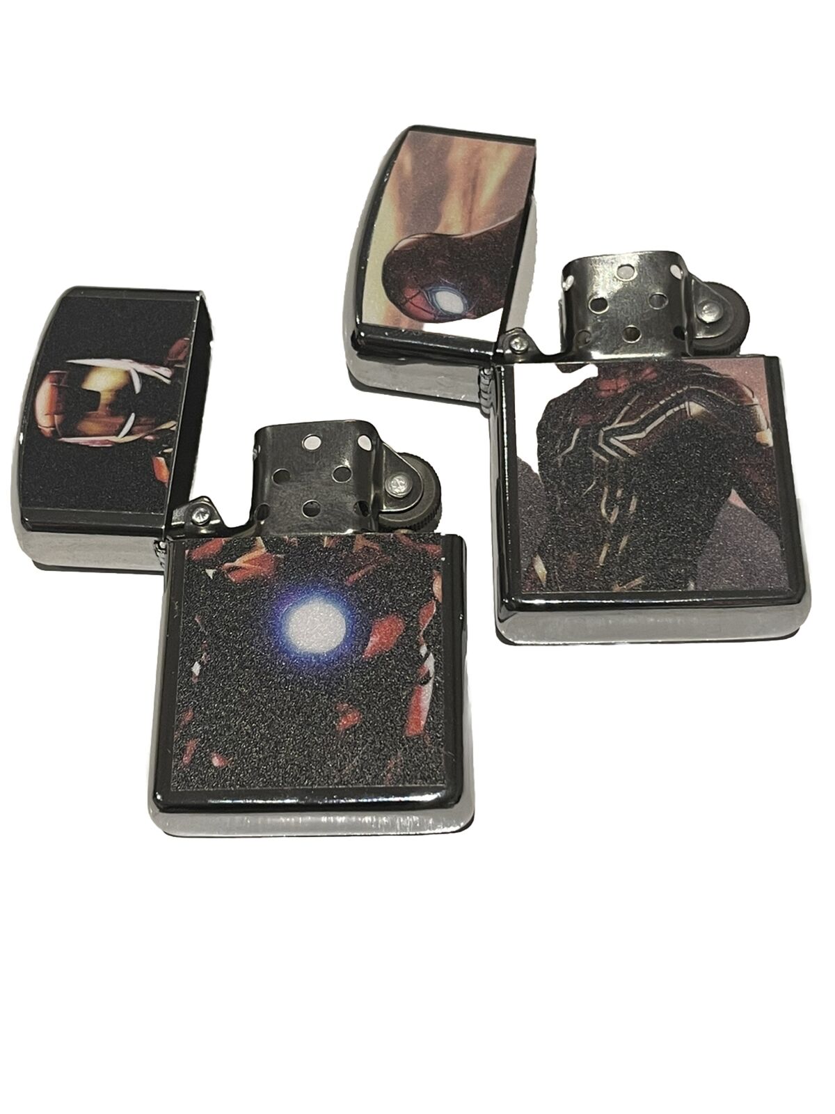 4 PCs Wind Proof Lighters Set Marvel Heroes Spider-Man Hulk Ironman Gift For All