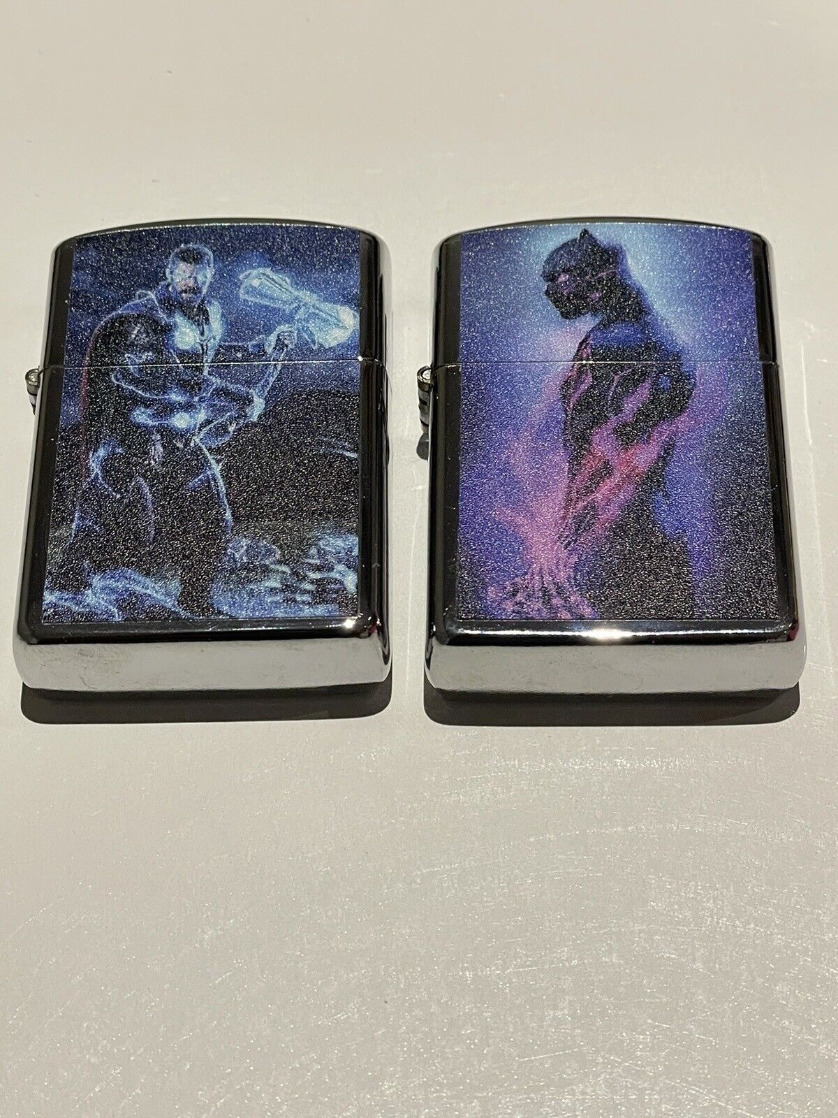 4 Pcs Windproof Oil Lighter Wolverine Thor Blk Panther Transformer