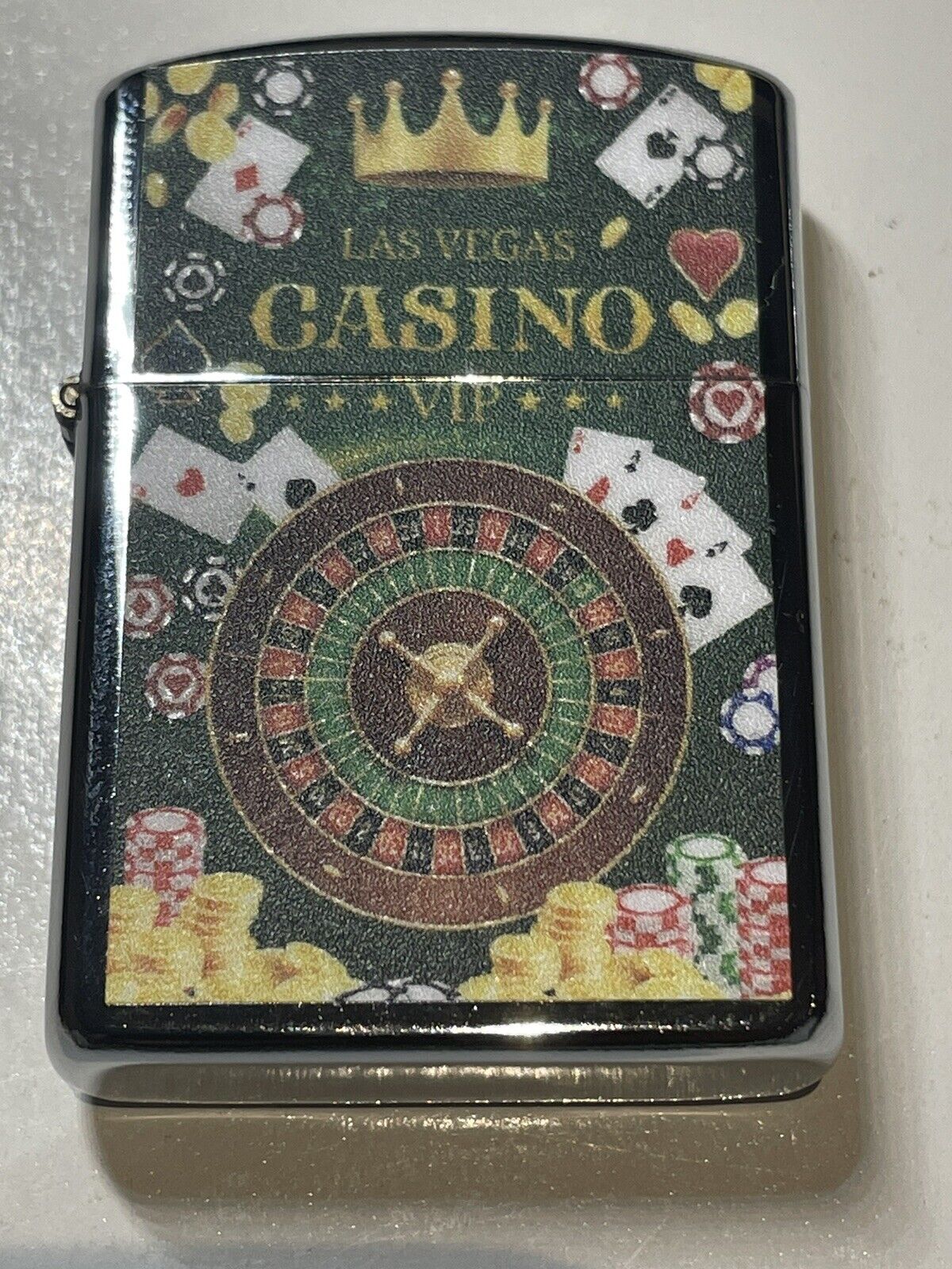 4 PCs Windproof Oil Lighters Las Vegas Casino Nevada Pokies Wonder Woman Design