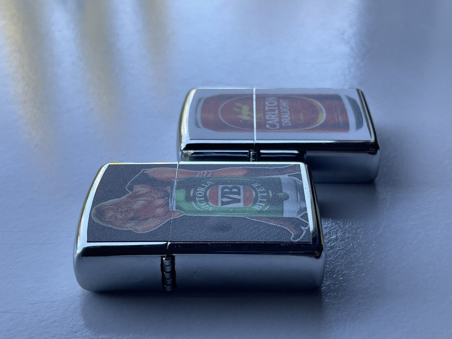 4 PCs Windproof Oil Lighters Set Supreme Red Bull VB And Carlton Draught Beers
