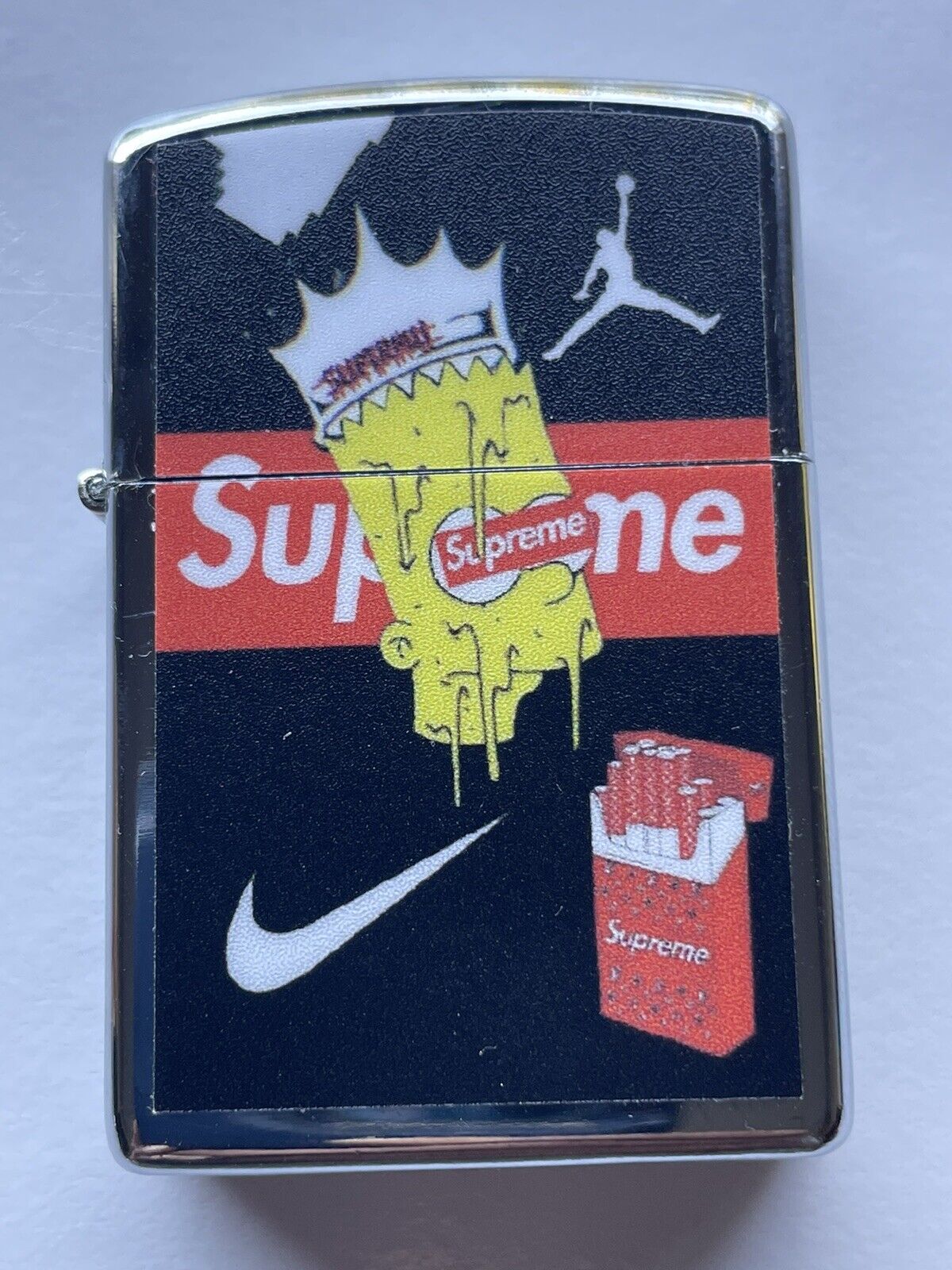 4 PCs Windproof Oil Lighters Set Novelty Supreme Bart Simpson Character Lighters