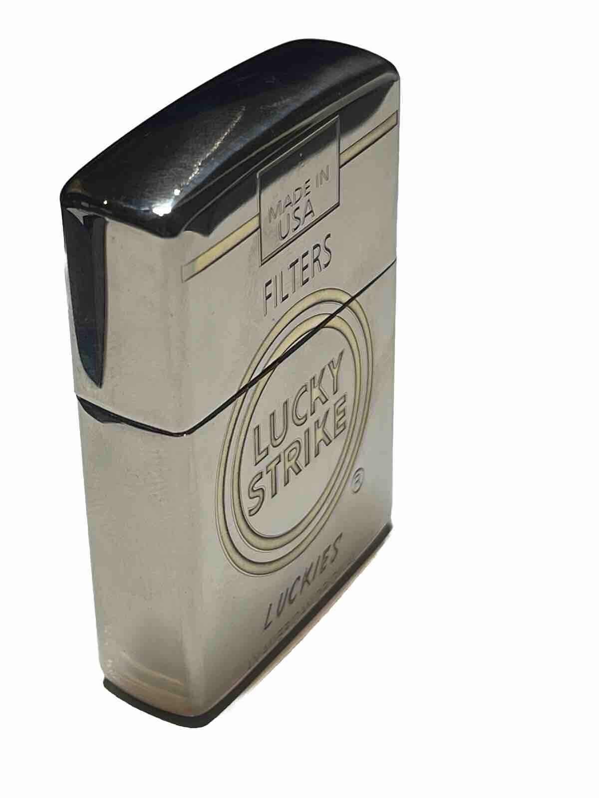 Armour Zippo Lighter Lucky Strike Filters Engraved Both sides Fluid Flint Gift