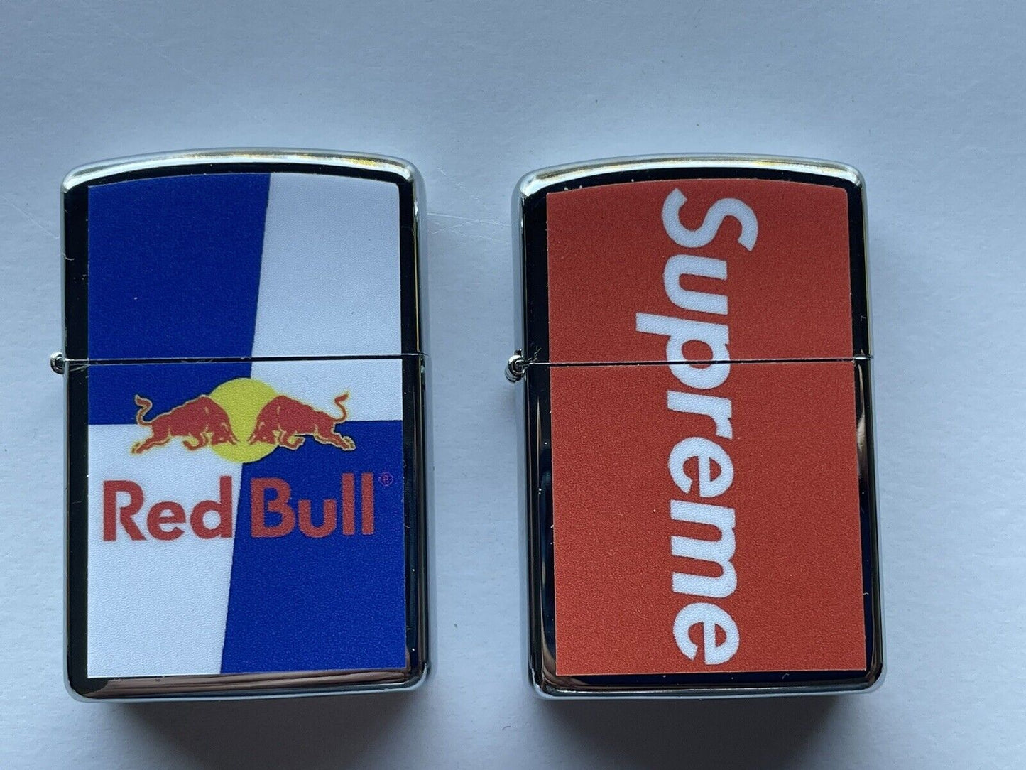 4 PCs Windproof Oil Lighters Set Supreme Red Bull VB And Carlton Draught Beers