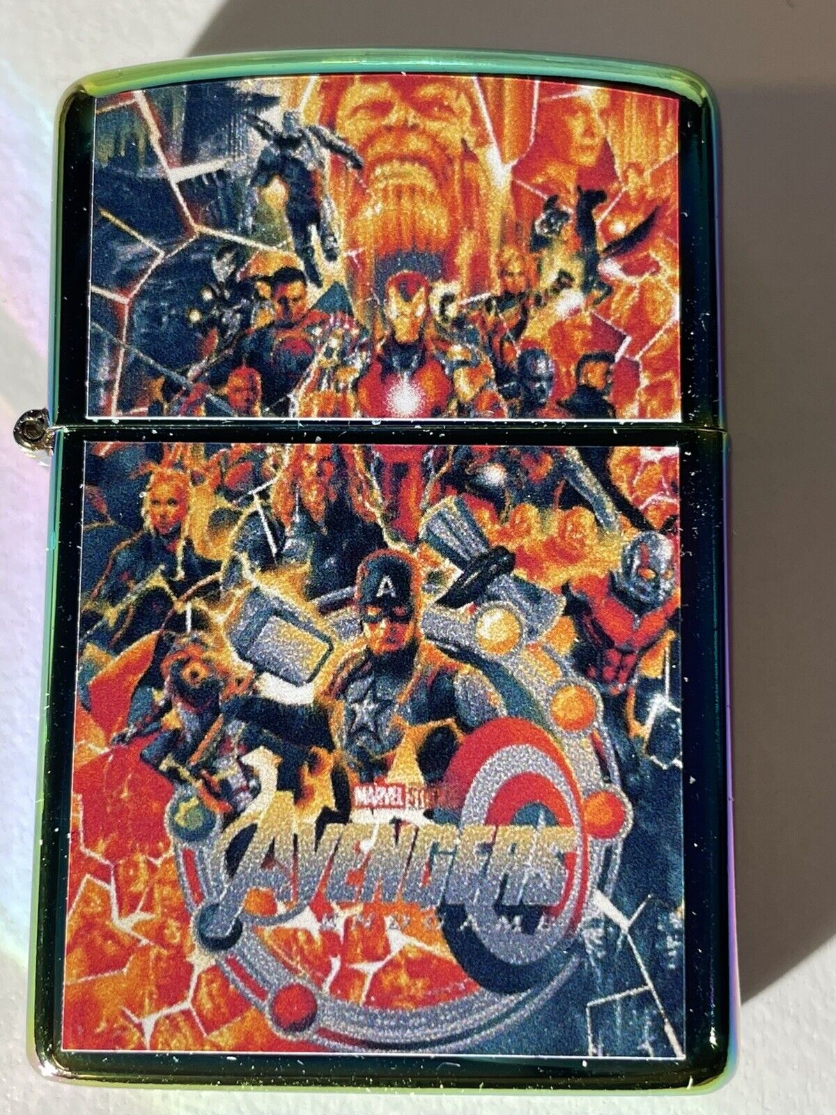 5 Nos Windproof Oil Lighters Zippo Fluid Comic Collections Avengers Spiderman