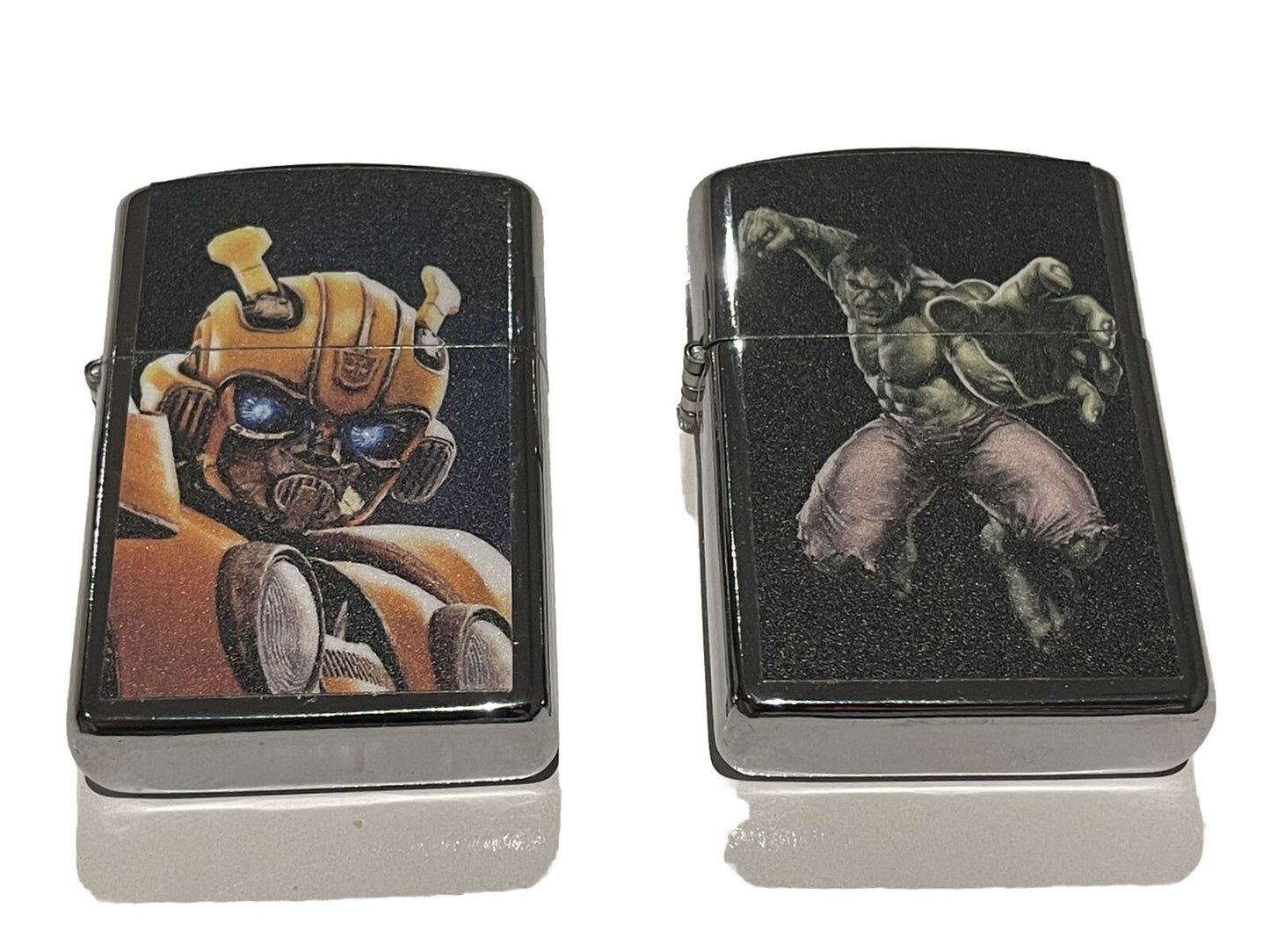 4 PCs Windproof Oil Lighters Ferrari  Logo  Bumble Bee  Hulk Unique Lighter Set