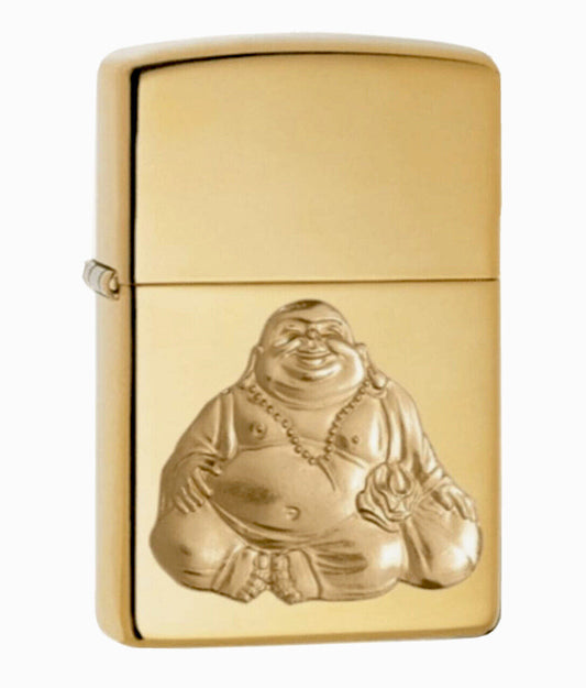 Zippo Laughing Buddha Lighter Embossed Emblem On A High Polish Brass Made In USA