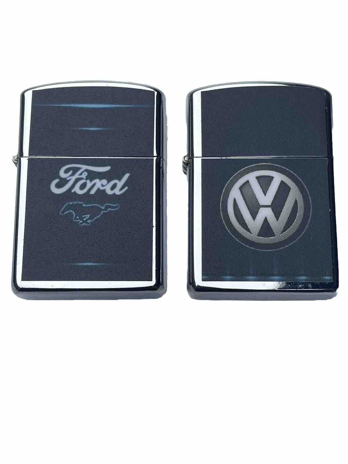 2 Pcs Windproof Oil Lighters Volkswgen Ford Novelty Designs Ligher Gift For All