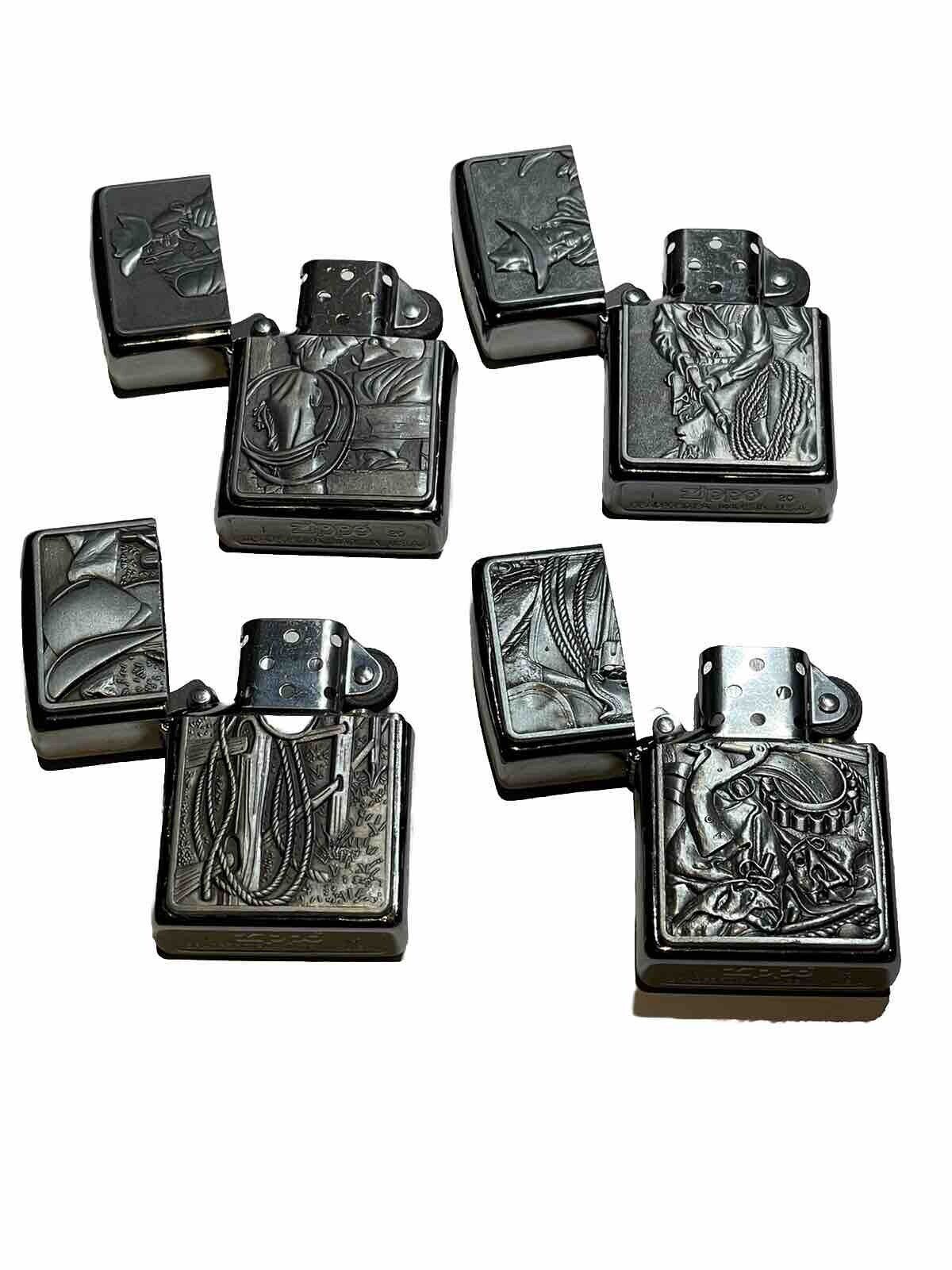 4 PCs Genuine Zippo Wild West Collections  Cowboy Gun Made In USA Bargain Price