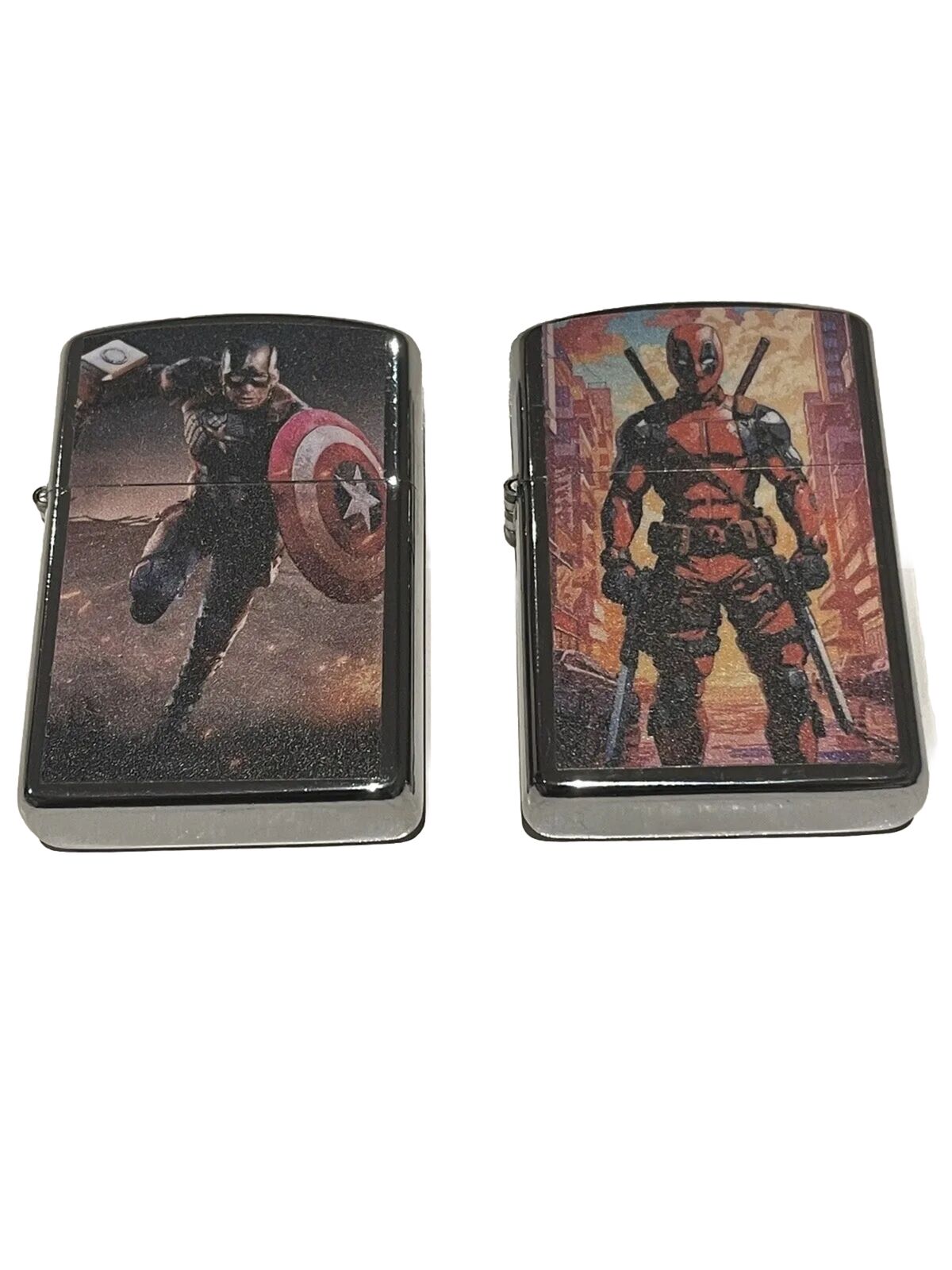 4 PCs Lighter Set Windproof Deadpool Antman Captain America Captain Marvel Set