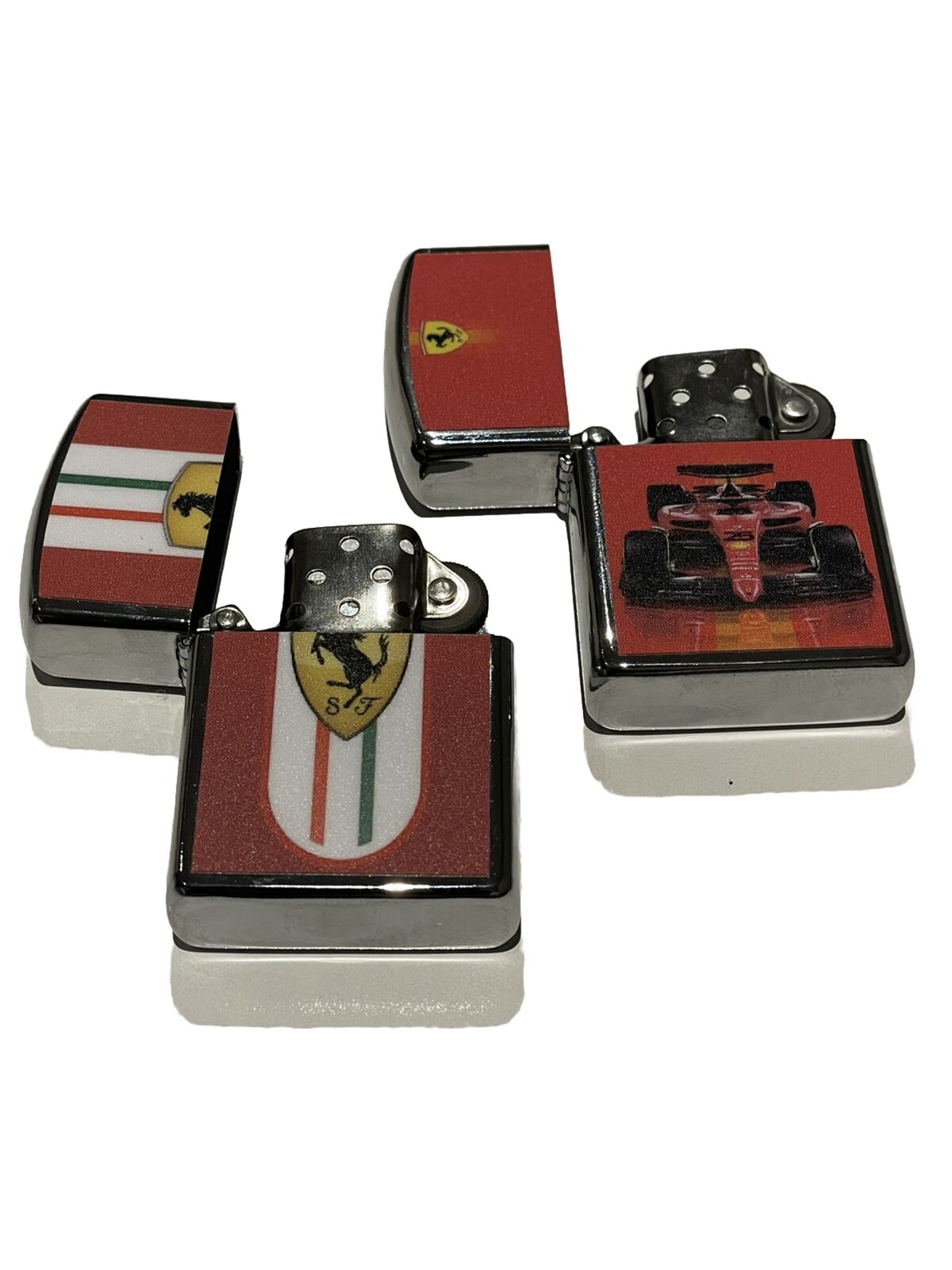 4 PCs Windproof Oil Lighters Ferrari  Logo  Bumble Bee  Hulk Unique Lighter Set
