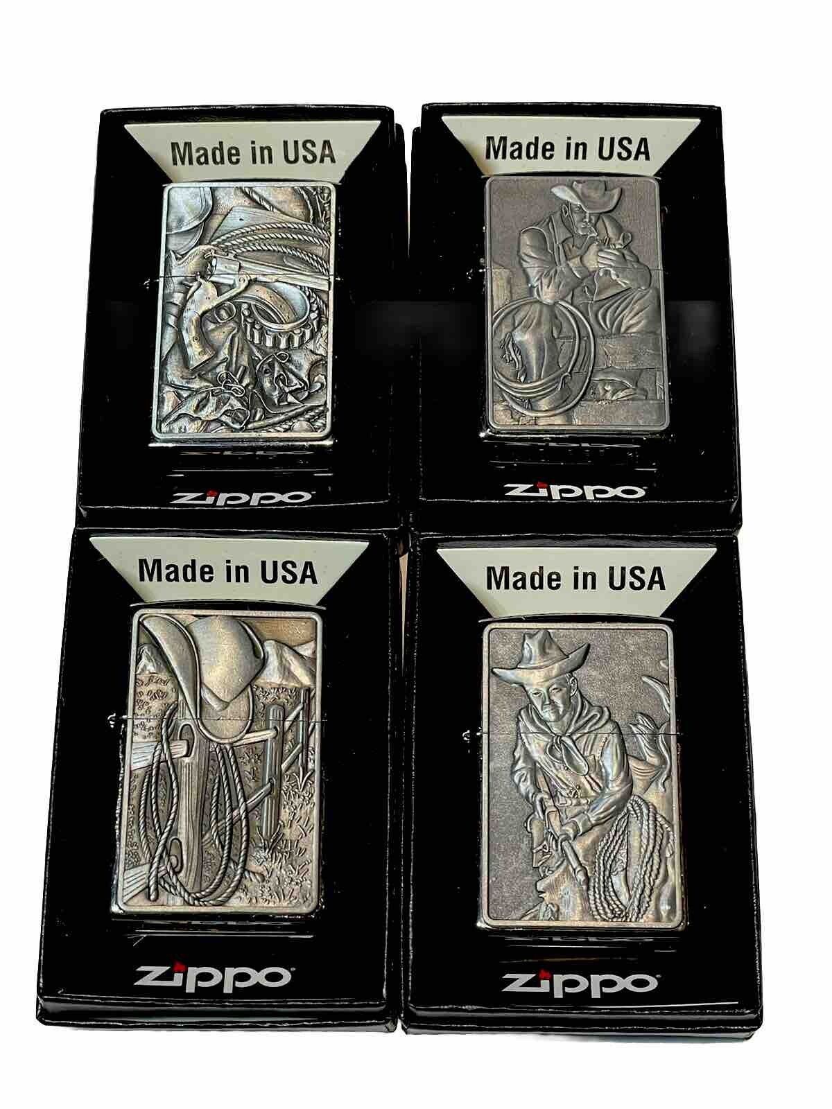 4 PCs Genuine Zippo Wild West Collections  Cowboy Gun Made In USA Bargain Price