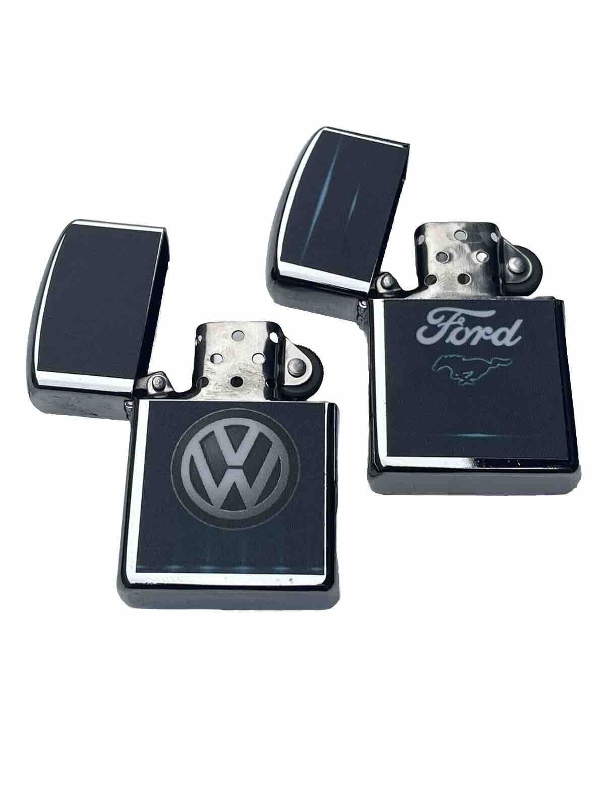 2 Pcs Windproof Oil Lighters Volkswgen Ford Novelty Designs Ligher Gift For All