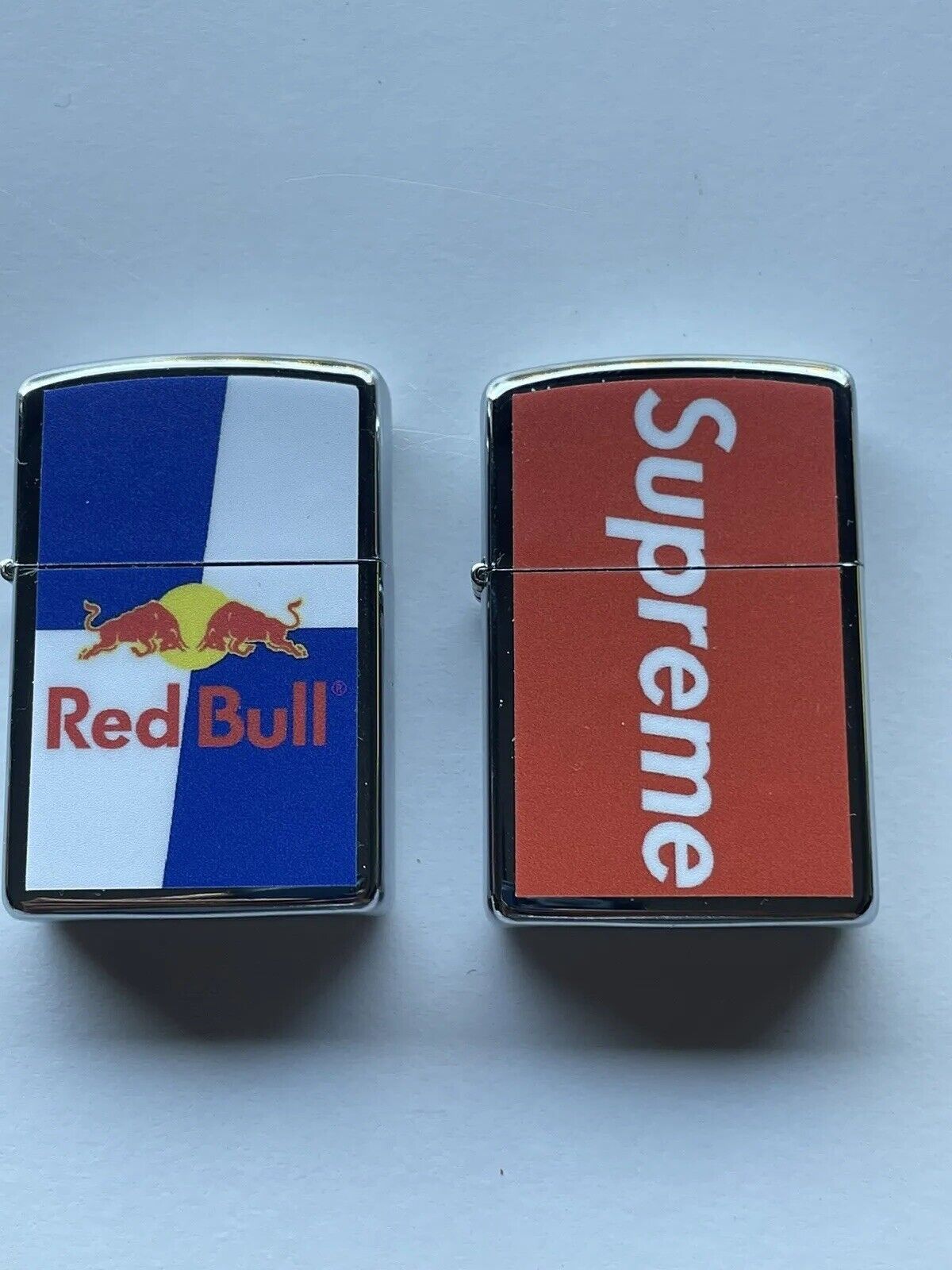 4 PCs Windproof Oil Lighters Set Supreme Red Bull VB And Carlton Draught Beers