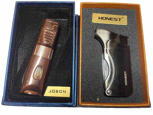 2 Pack Jet Flame Lighters  Butane Gas Multi Tool Set Camping Hobbies Crafts Gift