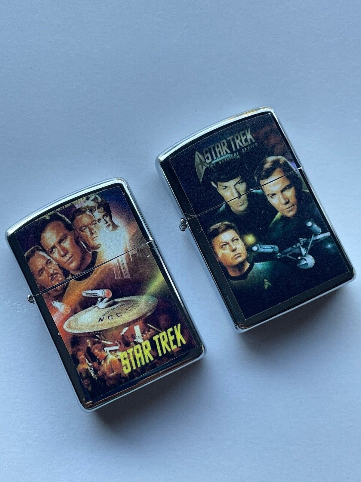 2 PCs Windproof Oil Lighters Set Star Trek Movies Poster Novelty Sci Fic Movie