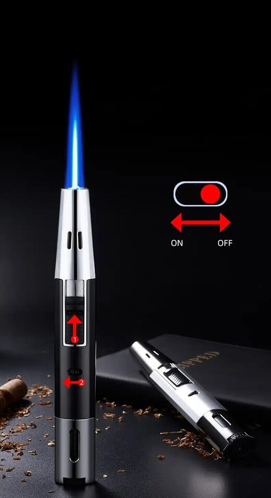 2 Pack Jet Flame Butane Lighter Torch Turbo Candle BBQ  Cooking Jewellery Campin