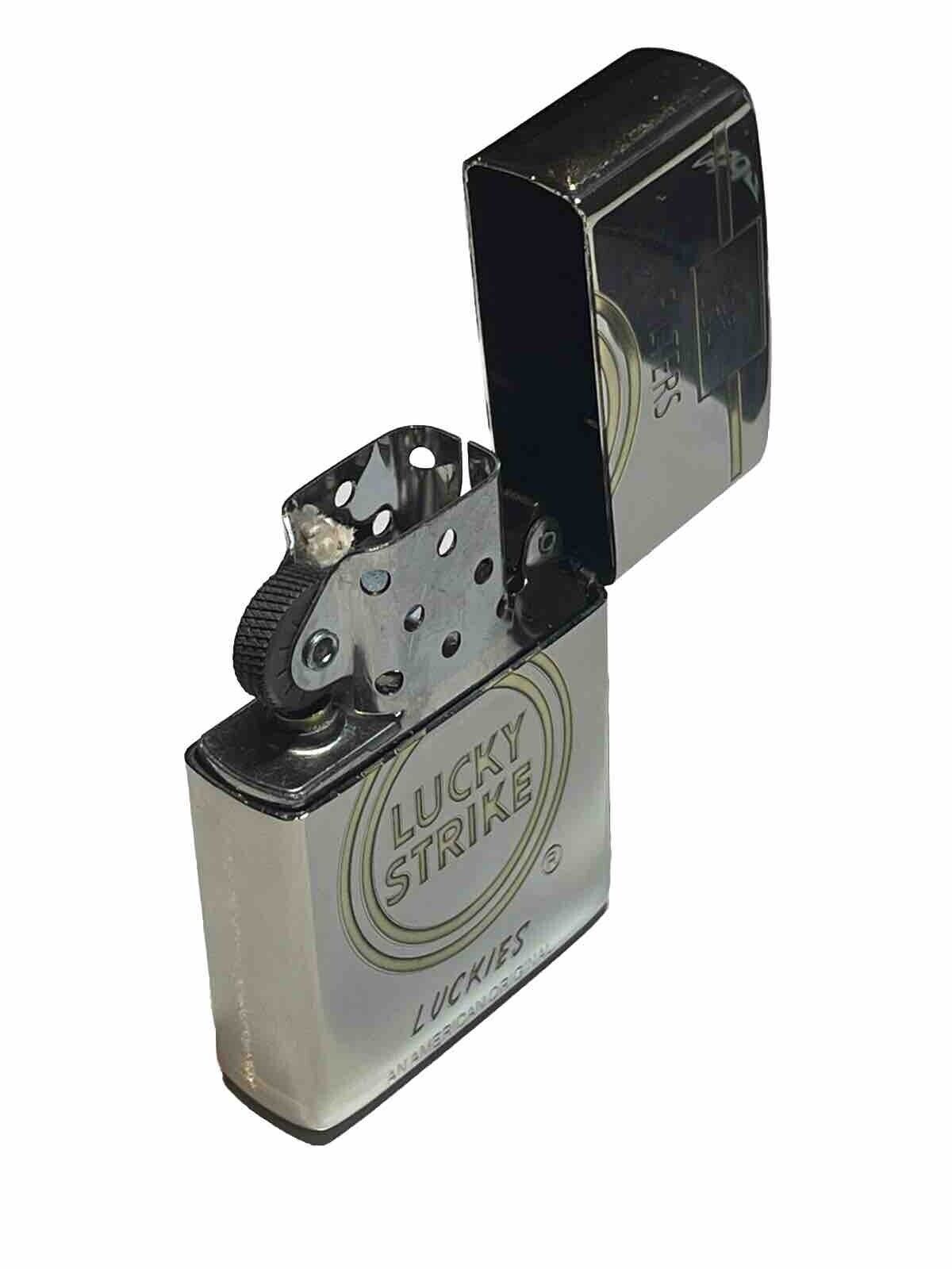 Armour Zippo Lighter Lucky Strike Filters Engraved Both sides Fluid Flint Gift