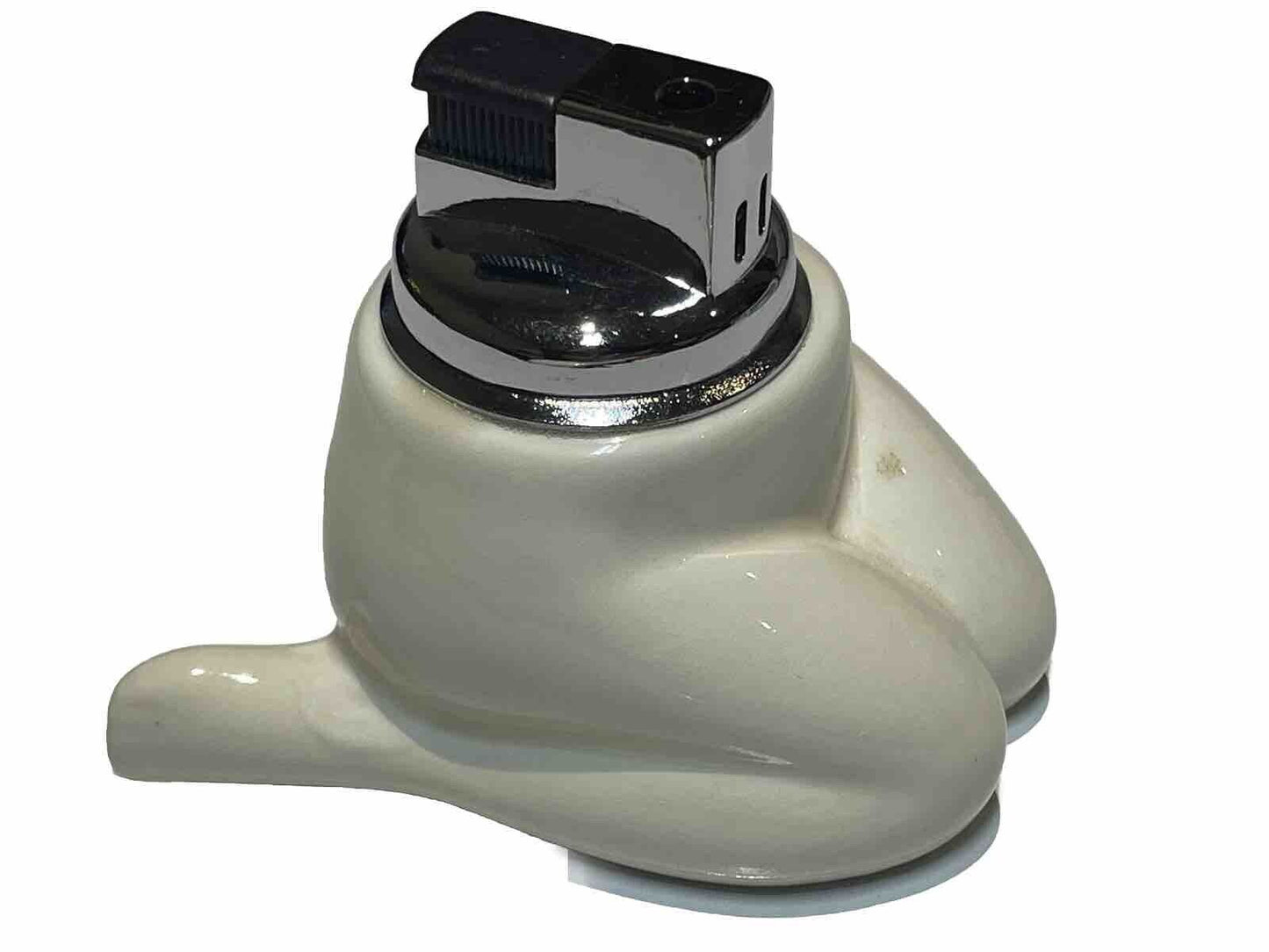 4 PCs Vintage Style Table Top Ceramic Lighters Hand ,kneel, Golf And Dice Gift