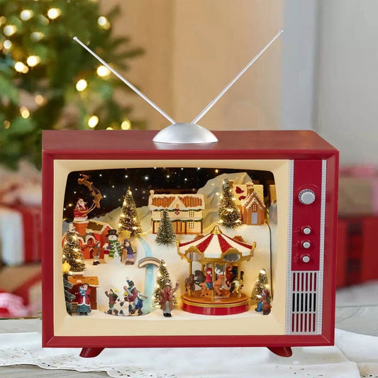 18 Inch (45cm) Animated TV with 61 LED Lights and Sounds Nostalgic Xmas Gift